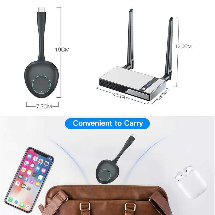 SEMZHENG 1080P Kabelloser HDMI Sender und Empfänger Bis zu 30 m, Wireless HDMI Transmitter and Recei
