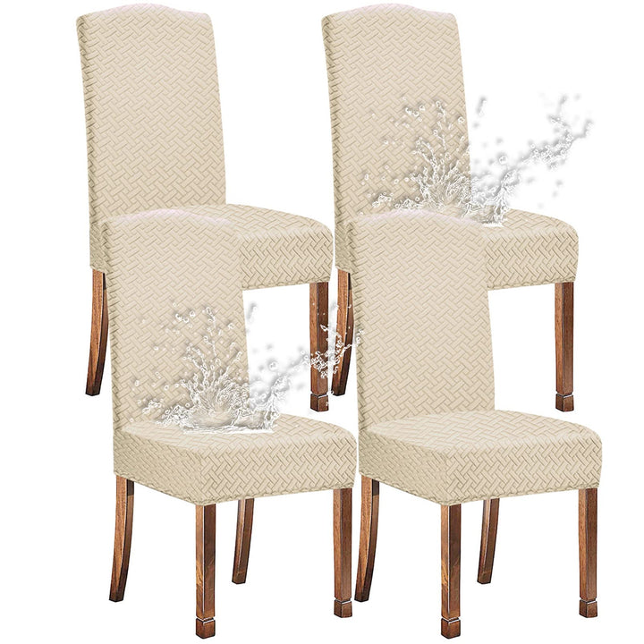 KELUINA Stretch wasserdichte Jacquard mit langem Gitter Esszimmer Stuhlhussen Home Decor, Stuhlhusse