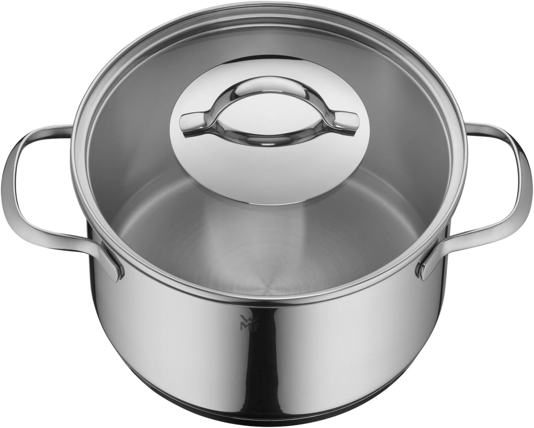 WMF Provence Plus Topfset Induktion 4-teilig, Kochtopf Set mit Glasdeckel, Cromargan Edelstahl polie