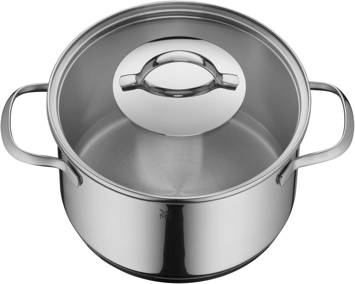 WMF Provence Plus Topfset Induktion 4-teilig, Kochtopf Set mit Glasdeckel, Cromargan Edelstahl polie