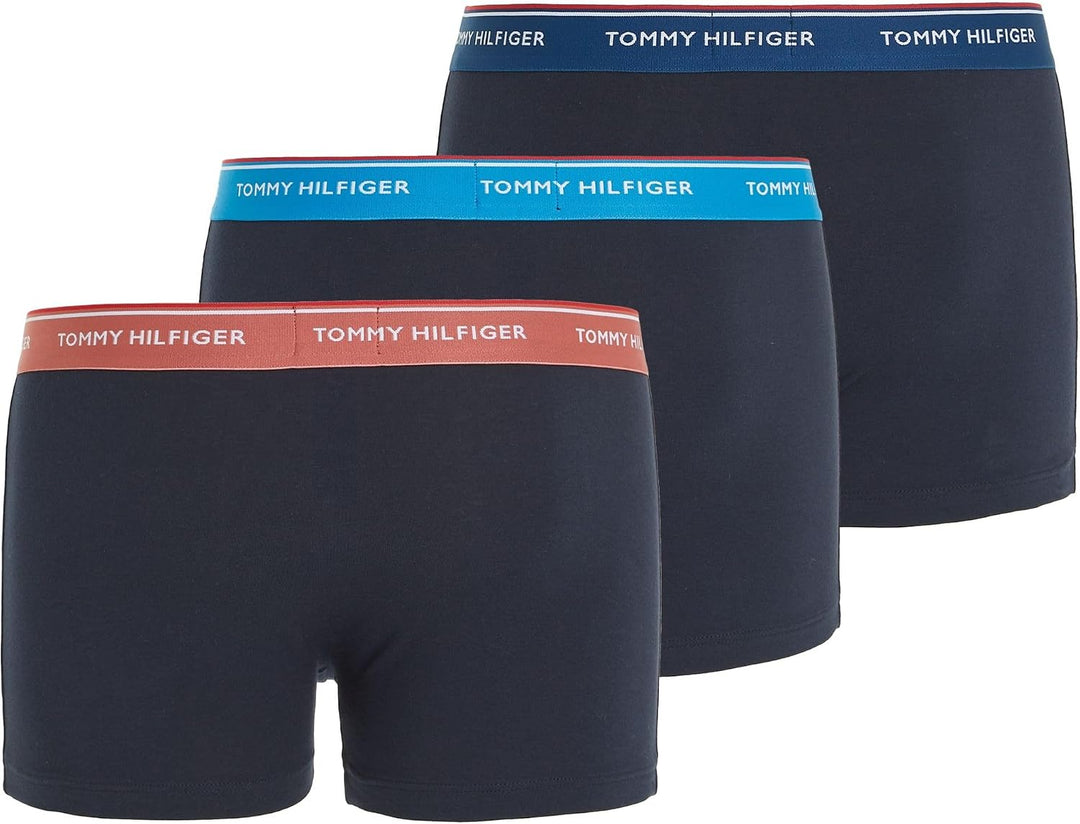 Tommy Hilfiger Herren 3er Pack Boxershorts Trunks Unterwäsche L Rosa (Cer Aqua/Deep Indigo/Dockside