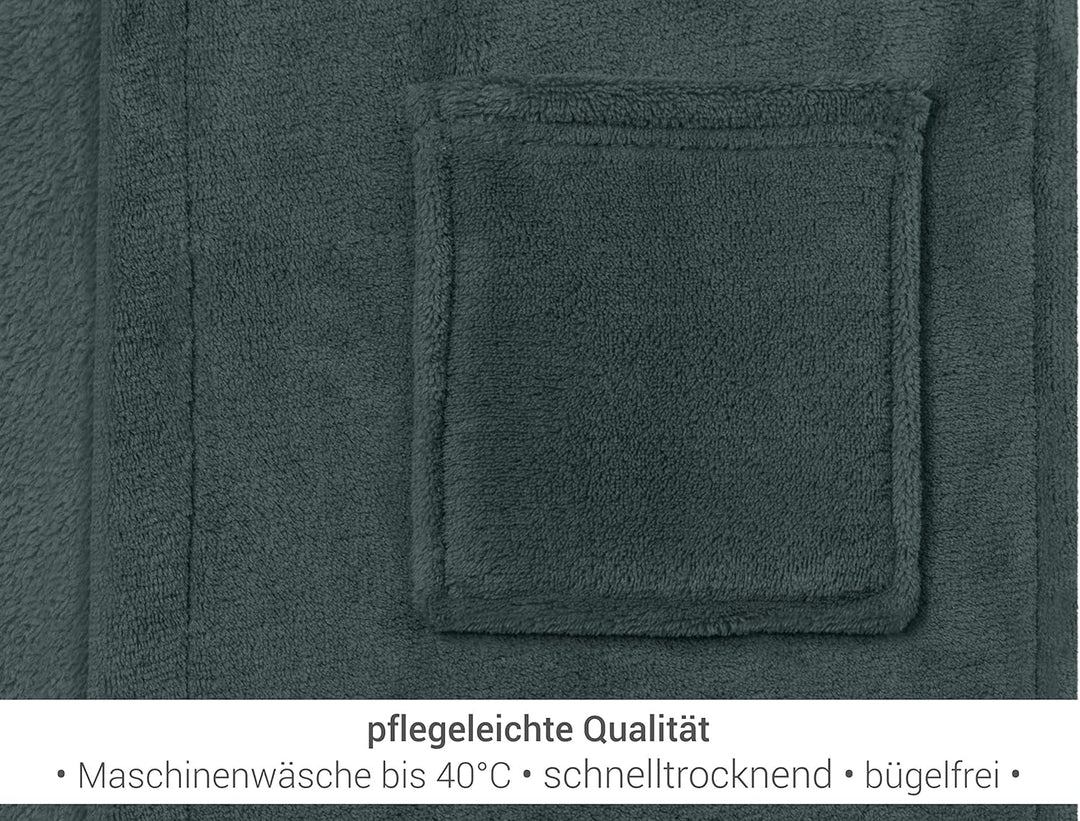 Kinder Bademantel - Kuschelfleece für Jungen u Mädchen 1522.2202 9-11 Jahre Anthrazit, 9-11 Jahre An