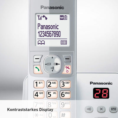 Panasonic KX-TG6822GS DECT Schnurlostelefon mit Anrufbeantworter (strahlungsarm, Eco-Modus, GAP Tele