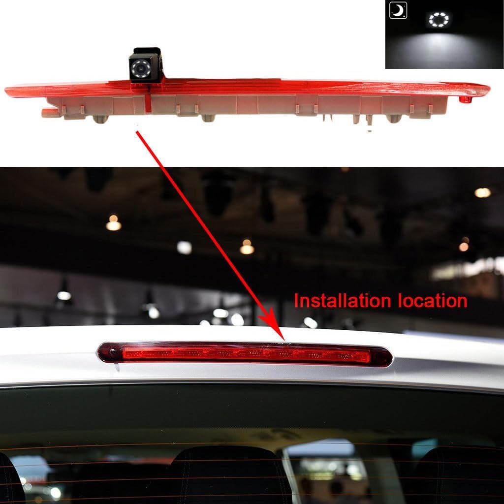 【Neues Modell mit 8 Lichtern】Auto Dritte Dach Top Mount Bremsleuchte Kamera HD Nachtsicht Bremslicht