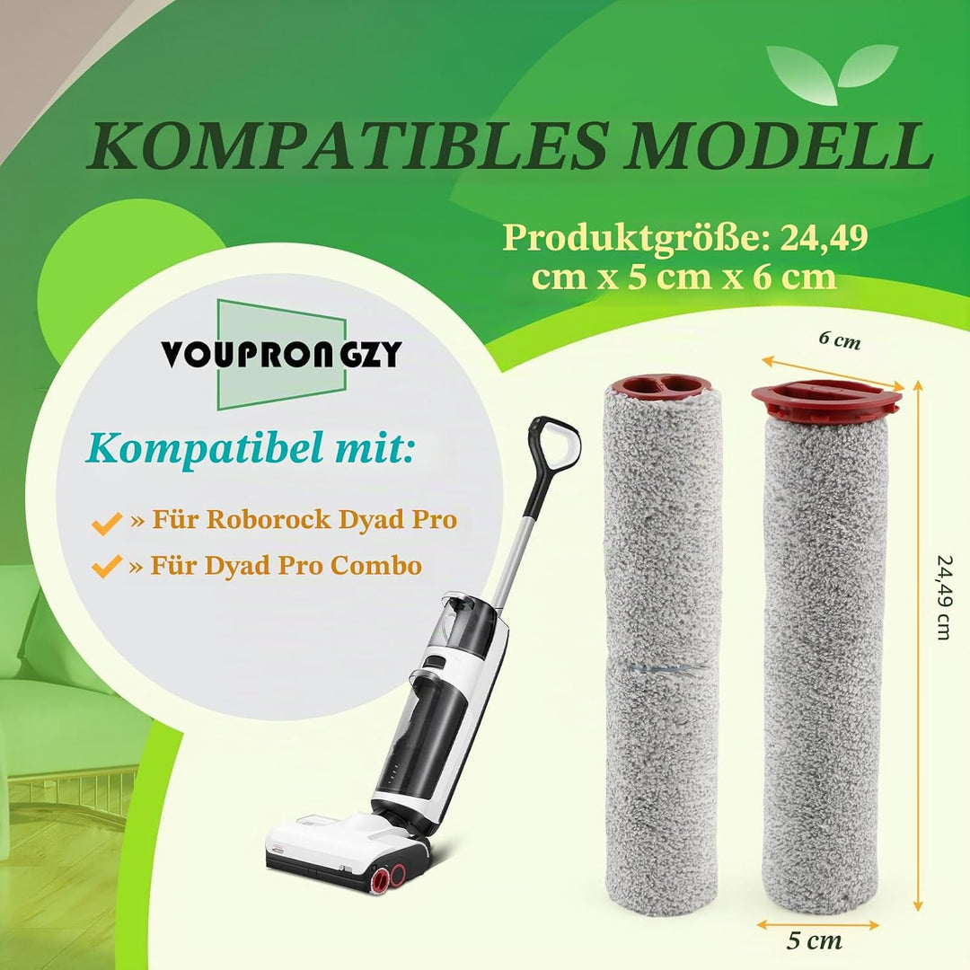 3 Bürstenwalze 4 Filter Ersatzteile für Roborock Dyad Pro/Dyad Pro Combo Nass Trockensauger Bürstenr