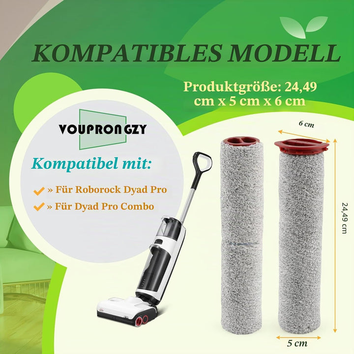 3 Bürstenwalze 4 Filter Ersatzteile für Roborock Dyad Pro/Dyad Pro Combo Nass Trockensauger Bürstenr