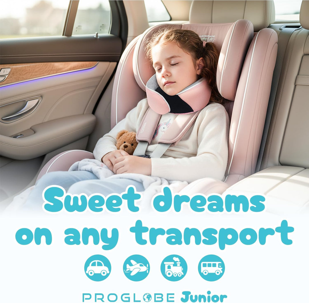 Proglobe Junior Nackenkissen für Kinder - Ergonomisches Reisekissen aus Memory-Schaum für Auto, Flug