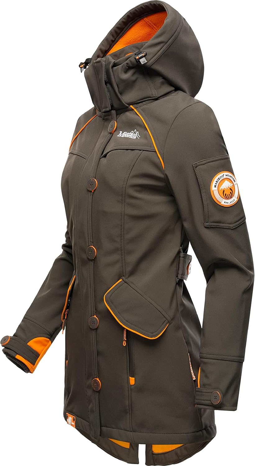 MARIKOO Damen Outdoor Parka Kurzmantel Outdoor Mantel wasserdicht mit Kapuze Soulinaa XS Anthracite,