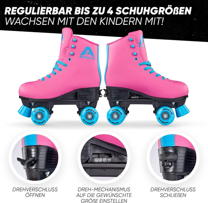 Apollo Disco Roller, Classic Roller | Rollschuhe für Kinder und Erwachsene | grössenverstellbare Qua