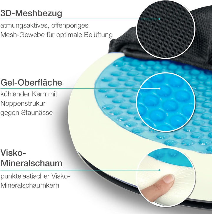 maxVitalis Drehkissen mit Gel für Autositz orthopädisch, Drehsitz für Senioren, Einstiegshilfe/Ausst