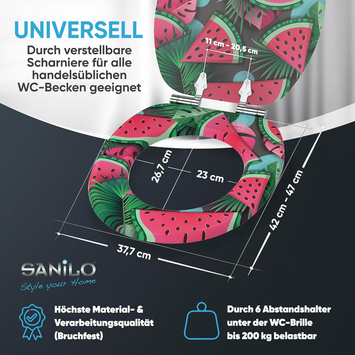 Sanilo WC Sitz mit Absenkautomatik, viele neue Toilettendeckel zur Auswahl, hochwertige Oberfläche,