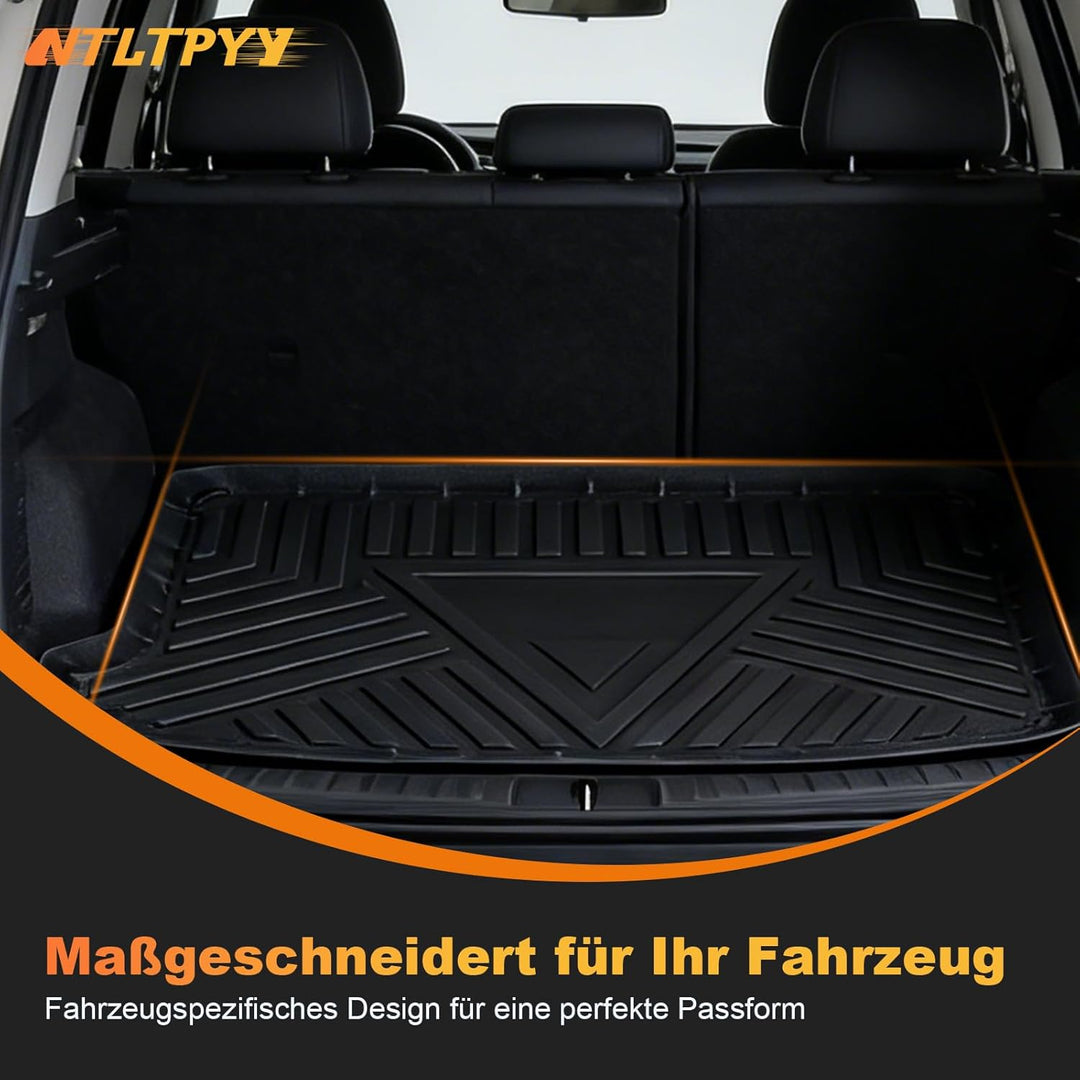 Auto Kofferraummatte für VW T-Cross (C11) 2019-2022, Allwetter Kofferraummatte aus TPE, Wasserdicht