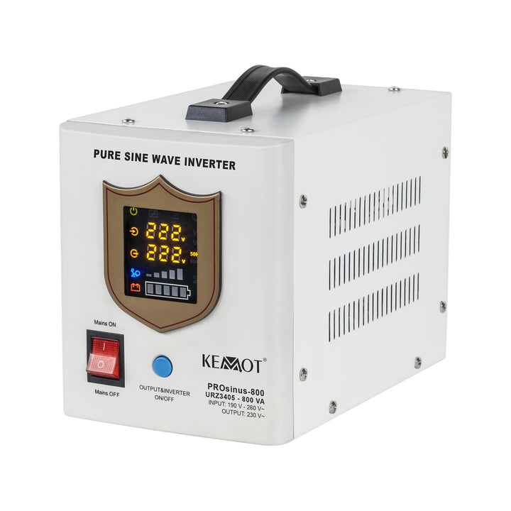 Notstromversorgung KEMOT PROsinus-800URZ3405 Wechselrichter Reiner Sinus Ladefunktion 12V 230V 800VA