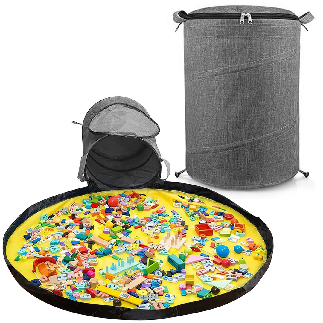 Modojuny Aufbewahrungstasche für Kinderspielzeug mit Spielmatte und Reissverschluss, Aufräumsack/Org