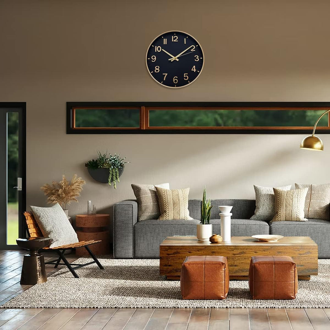 HZDHCLH Funkuhr 30 cm Grosses Ziffernblatt Wanduhr Geräuschlos,Geeignet für Schule, Zuhause, Wanddek