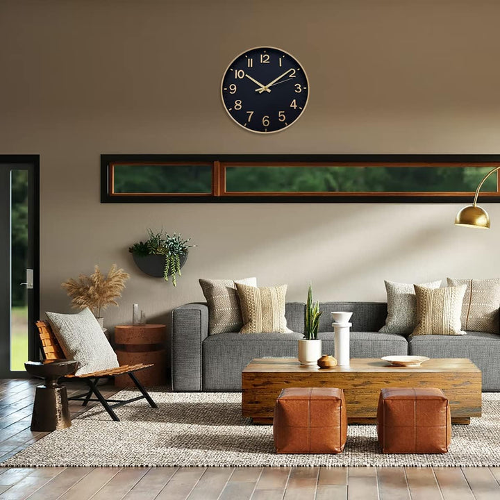 HZDHCLH Funkuhr 30 cm Grosses Ziffernblatt Wanduhr Geräuschlos,Geeignet für Schule, Zuhause, Wanddek