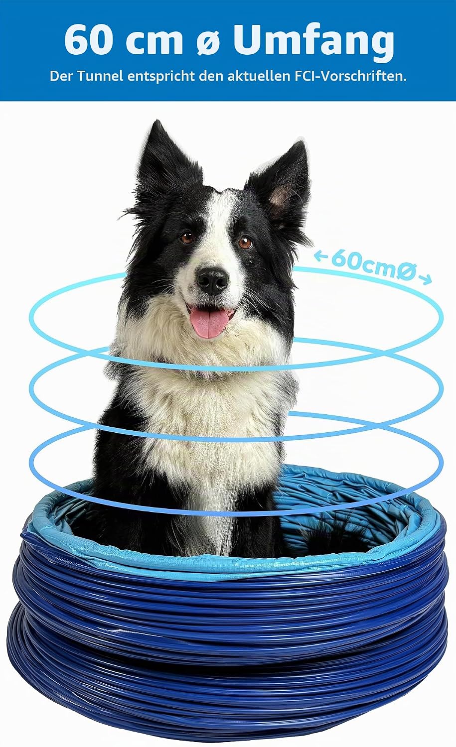 Callieway® Dog Agility Tunnel Profi Hunde Tunnel Agility Gerät (Stützsandsäcke bereits inklusive) (5