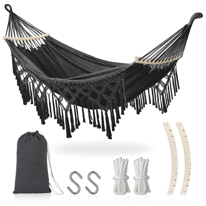 Hängematte Outdoor Boho, XXL Übergrosser Hängematte Hängesessel 2 Personen max 440 lbs, Hängeschauke
