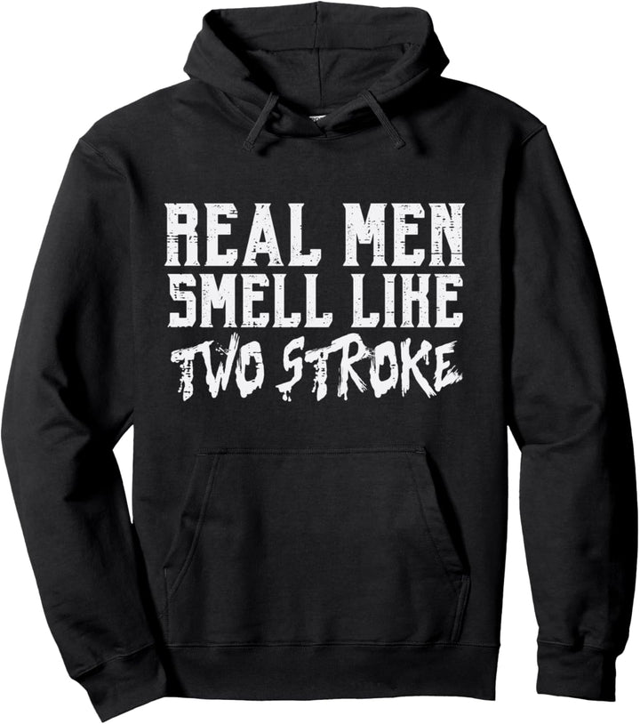 Echte Männer riechen nach lustigem Dirt Bike Motocross mit zwei Takten Pullover Hoodie