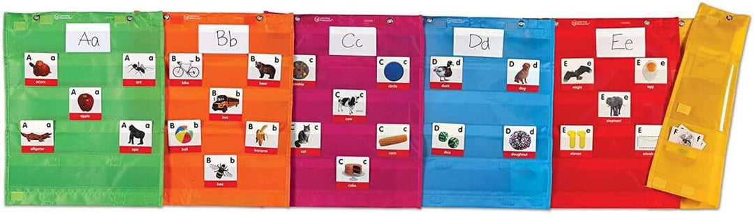 Learning Resources Magnetische, viereckige Organiser-Taschen, Rosa Satz mit 6 Stück, Satz mit 6 Stüc