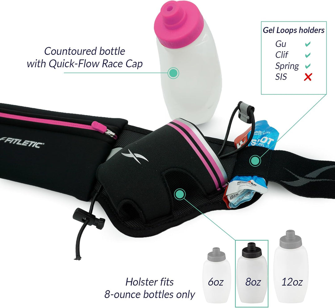 iFitness Hydration Gürtel schwarz schwarz 500 ml Taille L/XL S/M (24"-34") Schwarz / Pink, S/M (24"-