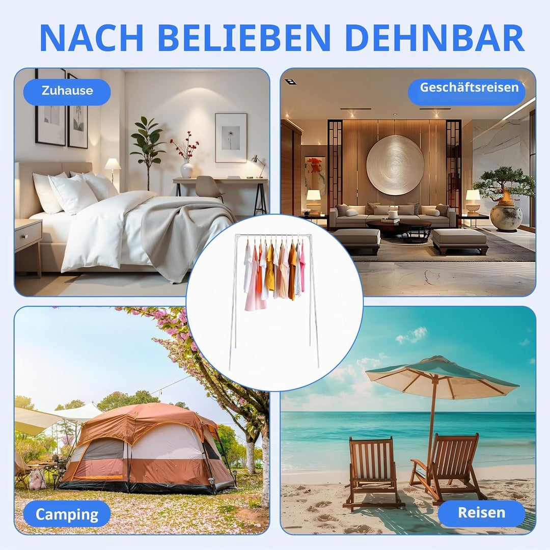 Tragbares, zusammenklappbares Kleidungsstück, 84–180 cm (33–71 Zoll) tragbares Reisegestell, zusamme