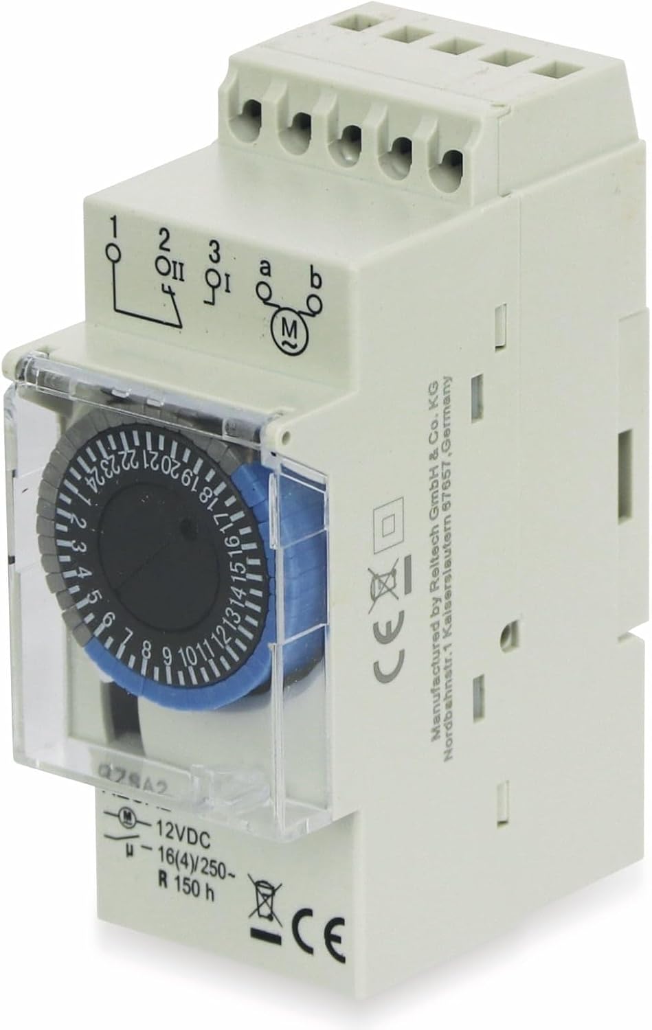 RELTECH Zeitschaltuhr RZSA2, 12 V-, DIN-Schiene, Analog