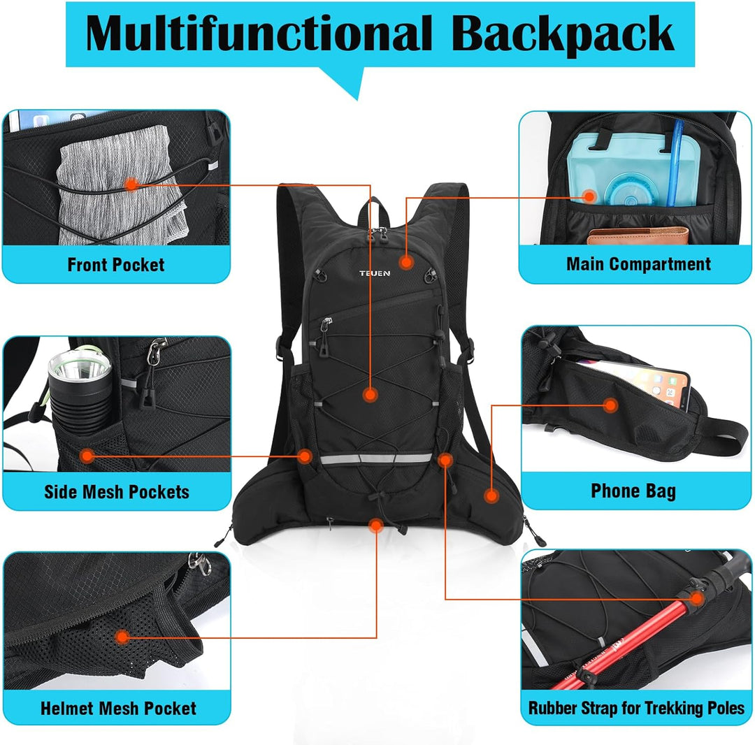 Trinkrucksack mit Trinkblase 2L Klein Laufrucksack Joggen für Damen Herren, Leichter Laufen Rucksack