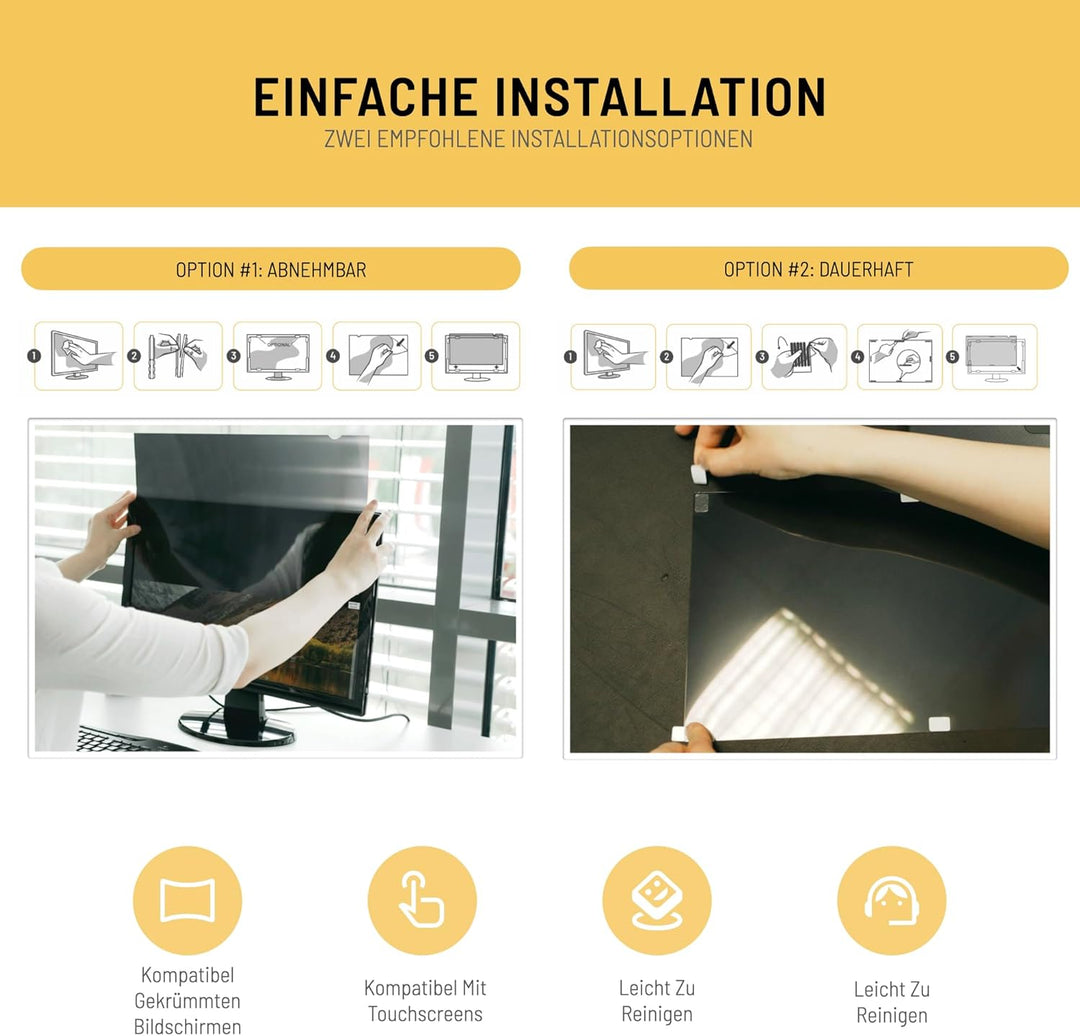 VistaProtect – Premium Blickschutzfilter & Anti-Blaulichtfilter, Privacy Filter Anti Blue Light Blic