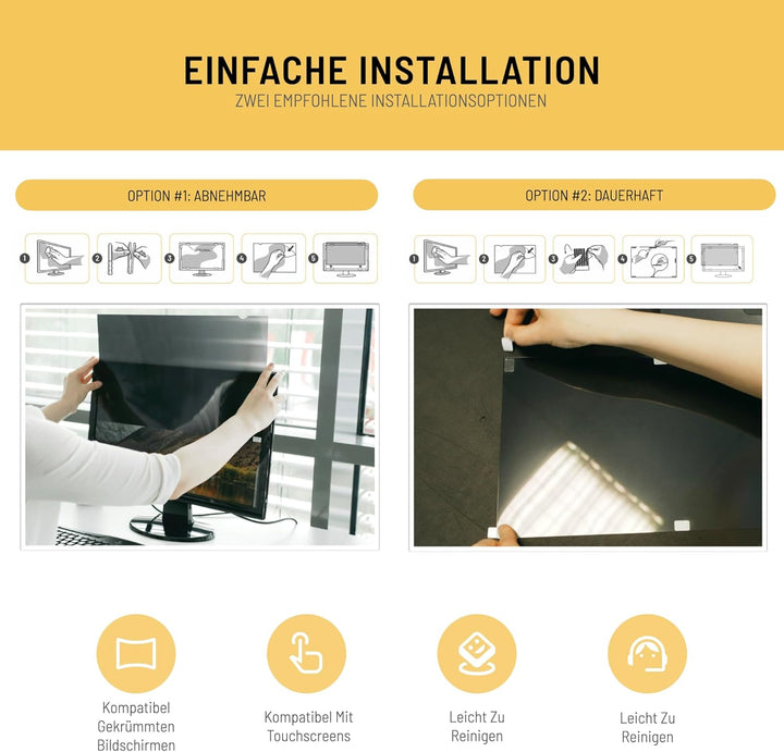 VistaProtect – Premium Blickschutzfilter & Anti-Blaulichtfilter, Privacy Filter Anti Blue Light Blic