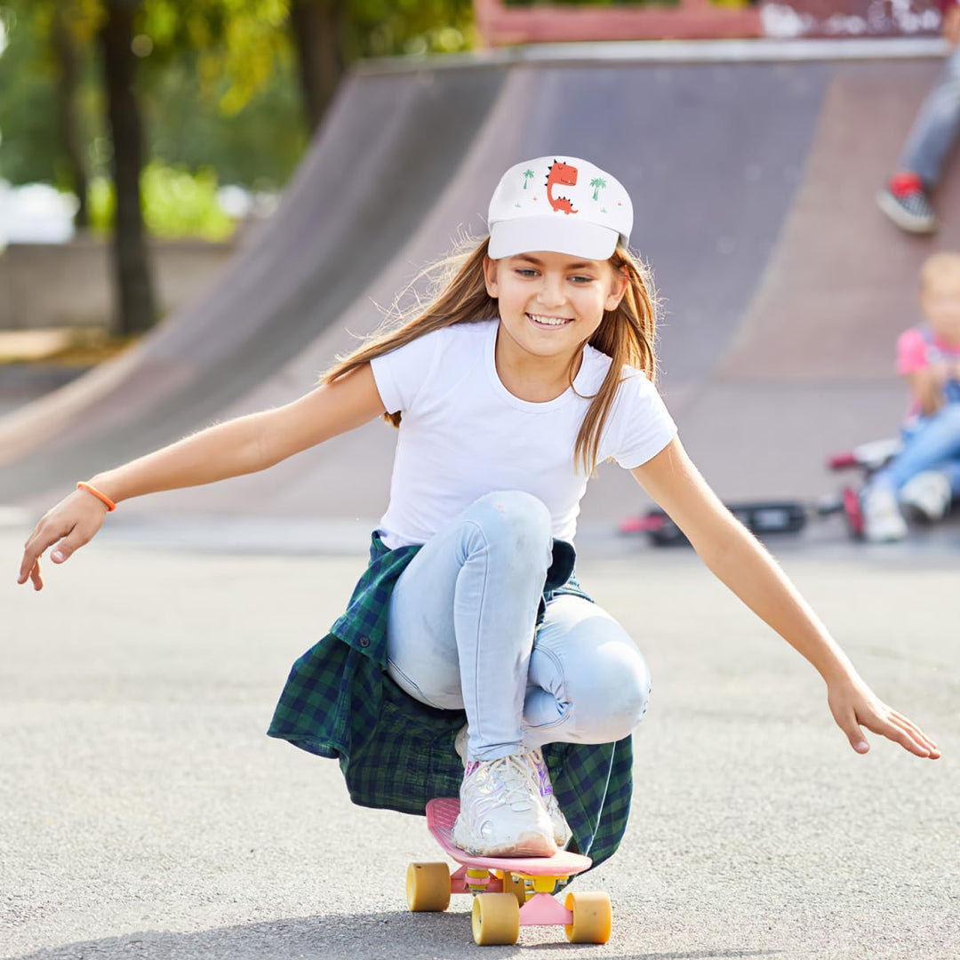 SHINEOFI 10er Set Kinder Kappen zum Bemalen, Weisse Basecap Blanko Baumwolle, Grössenverstellbare Sn