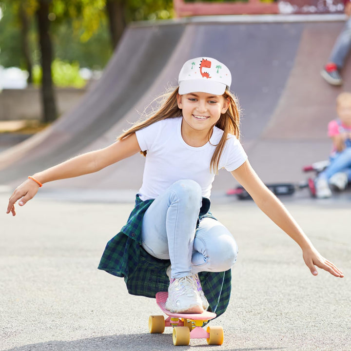 SHINEOFI 10er Set Kinder Kappen zum Bemalen, Weisse Basecap Blanko Baumwolle, Grössenverstellbare Sn