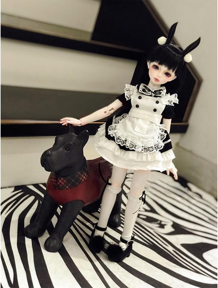niannyyhouse 1/3 1/4 1/6 BJD Puppen Kleidung Kleid Schürze Kopfschmuck Unterhose Socken Bunny Dienst