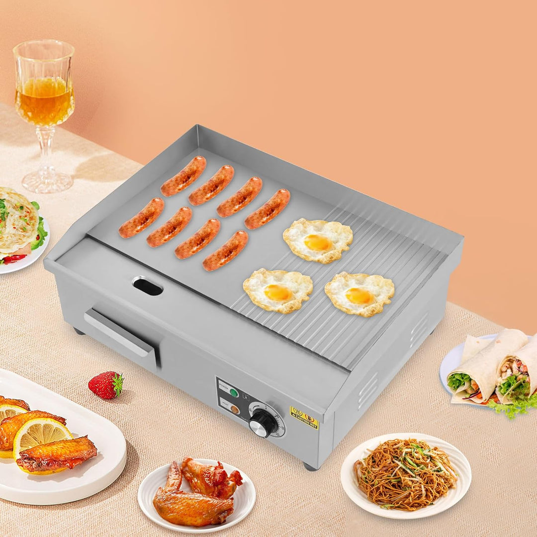 Plancha Grillplatte Elektrisch, 3000W Kommerzieller Elektrogrill Gastronomie Tischgrill Griddleplatt