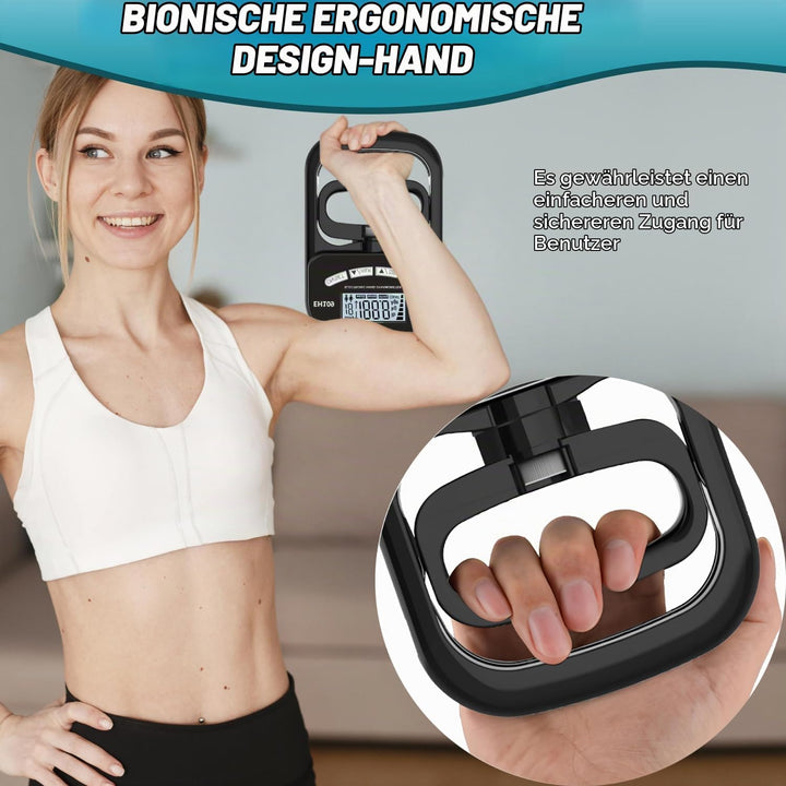 Digitaler Handkraftmessgerät,180KG Grip Strength Tester,Hand Dynamometer Schwarz,Elektronischer Grif