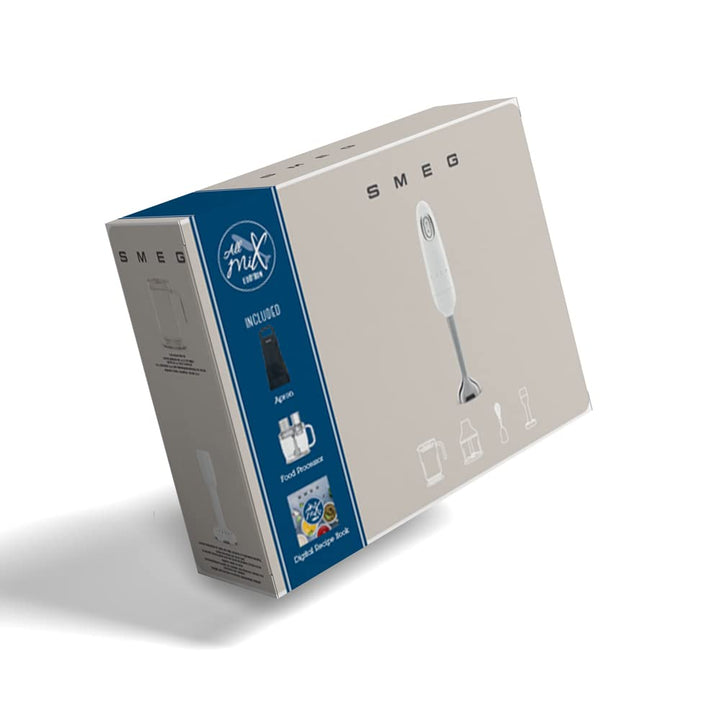 SMEG, HBF11WHEU Stabmixer, Turbo-Funktion und Flowblend-Schneidesystem, mit rutschfestem Griff, inte