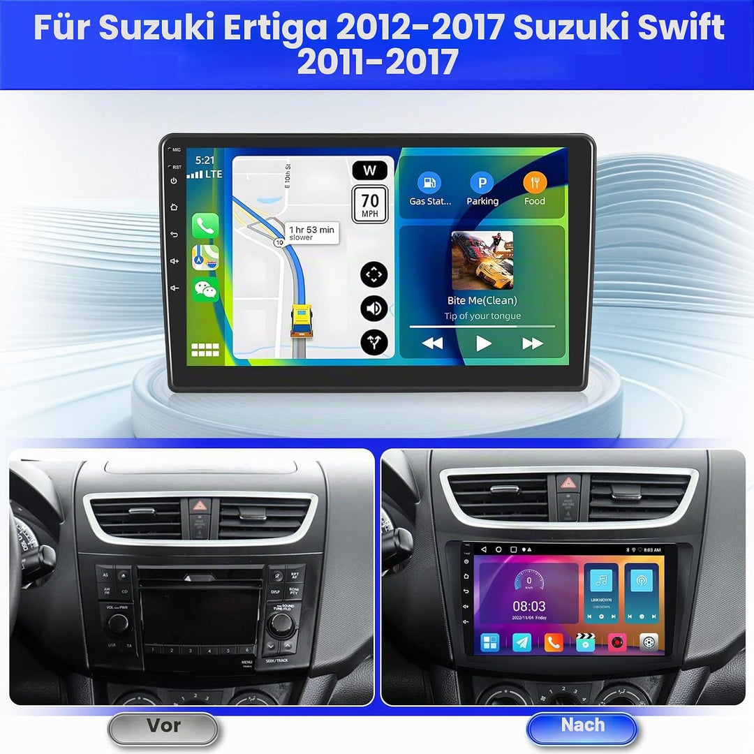 Radio für Suzuki Ertiga 2012-2017 Suzuki Swift 2011-2017 Android 15 2+64G mit Wireless CarPlay Andro