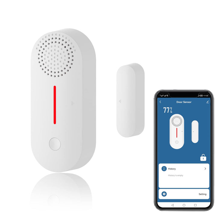 WiFi Smart Türsensor, drahtloser Türfenster Sensor Alarm, Mini Kontaktsensor für die Sicherheit zu H