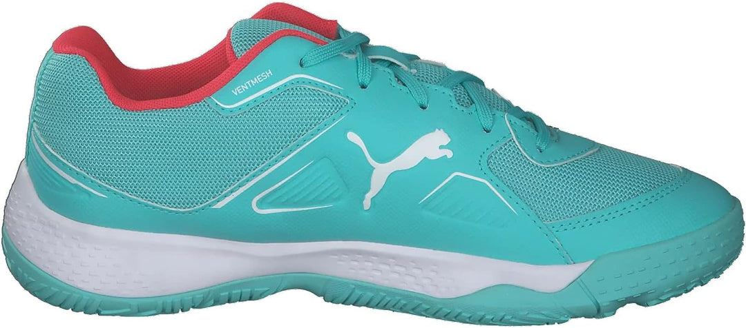 PUMA Unisex Kinder Solarflash Jr Leichtathletik-Schuh 38.5 EU Elektro Aqua Sunblaze Puma White, 38.5