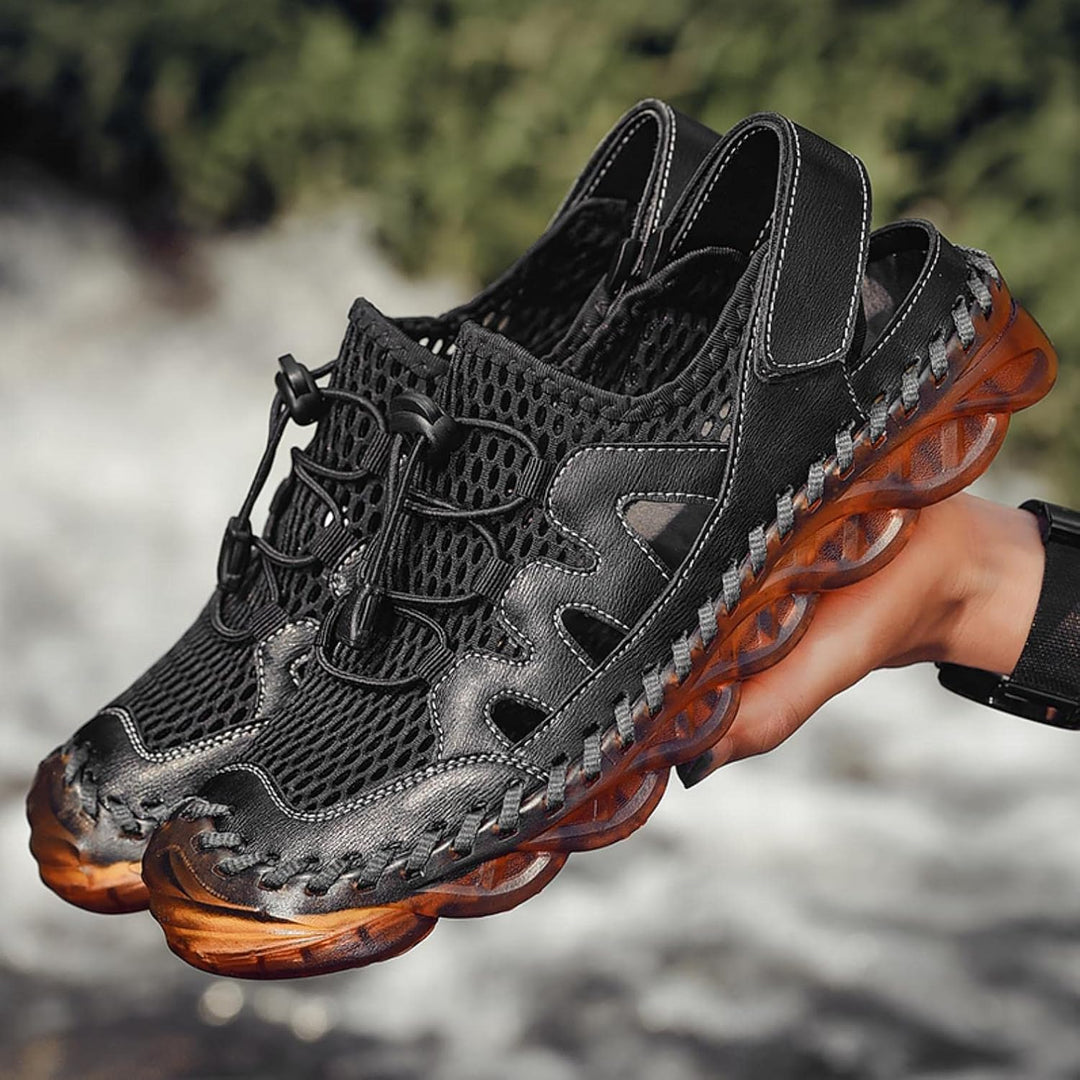Sandalen Herren Outdoor Trekkingsandalen Leder Strand Wandersandale Sport Sommer Männer Freizeitschu