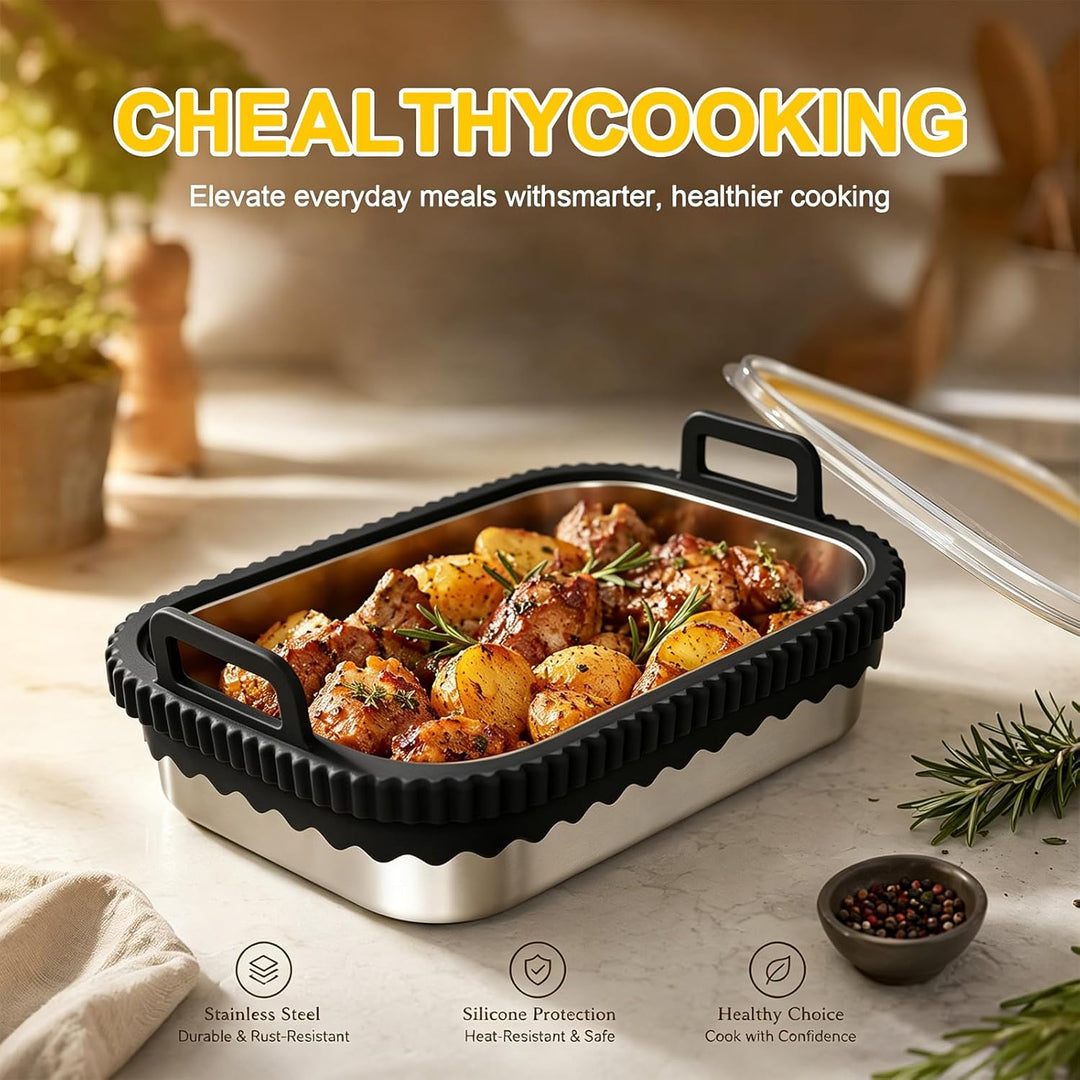 Auflaufform Airfryer für COSORI Heissluftfritteuse 2 Kammern/Ninja Heissluftfritteuse AF400EU/DZ400E