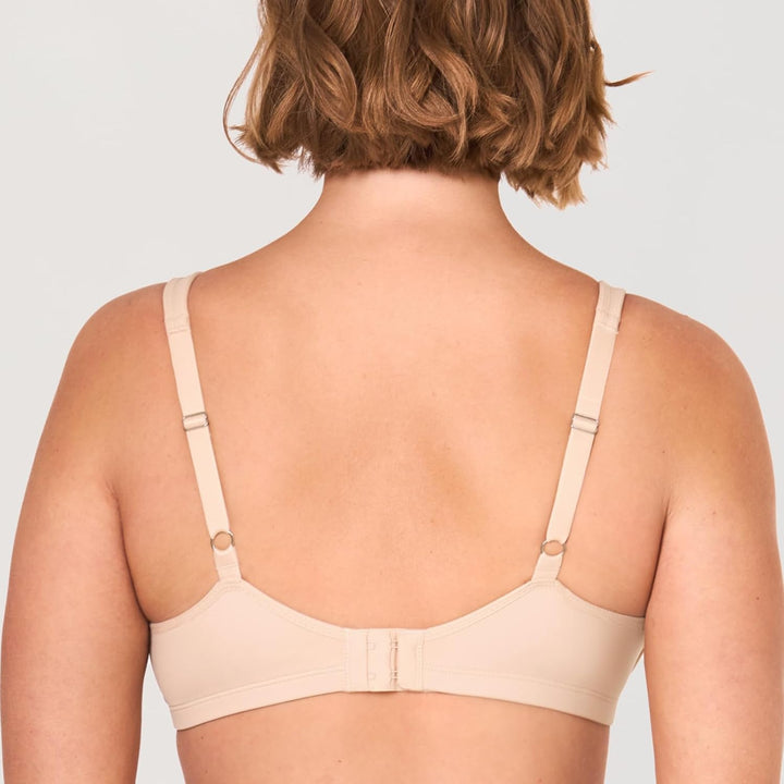DELIMIRA Damen Minimizer BH mit Bügel Grosse Brüste Starker Halt Seamless Tshirt BHS Soft 70D Beige,