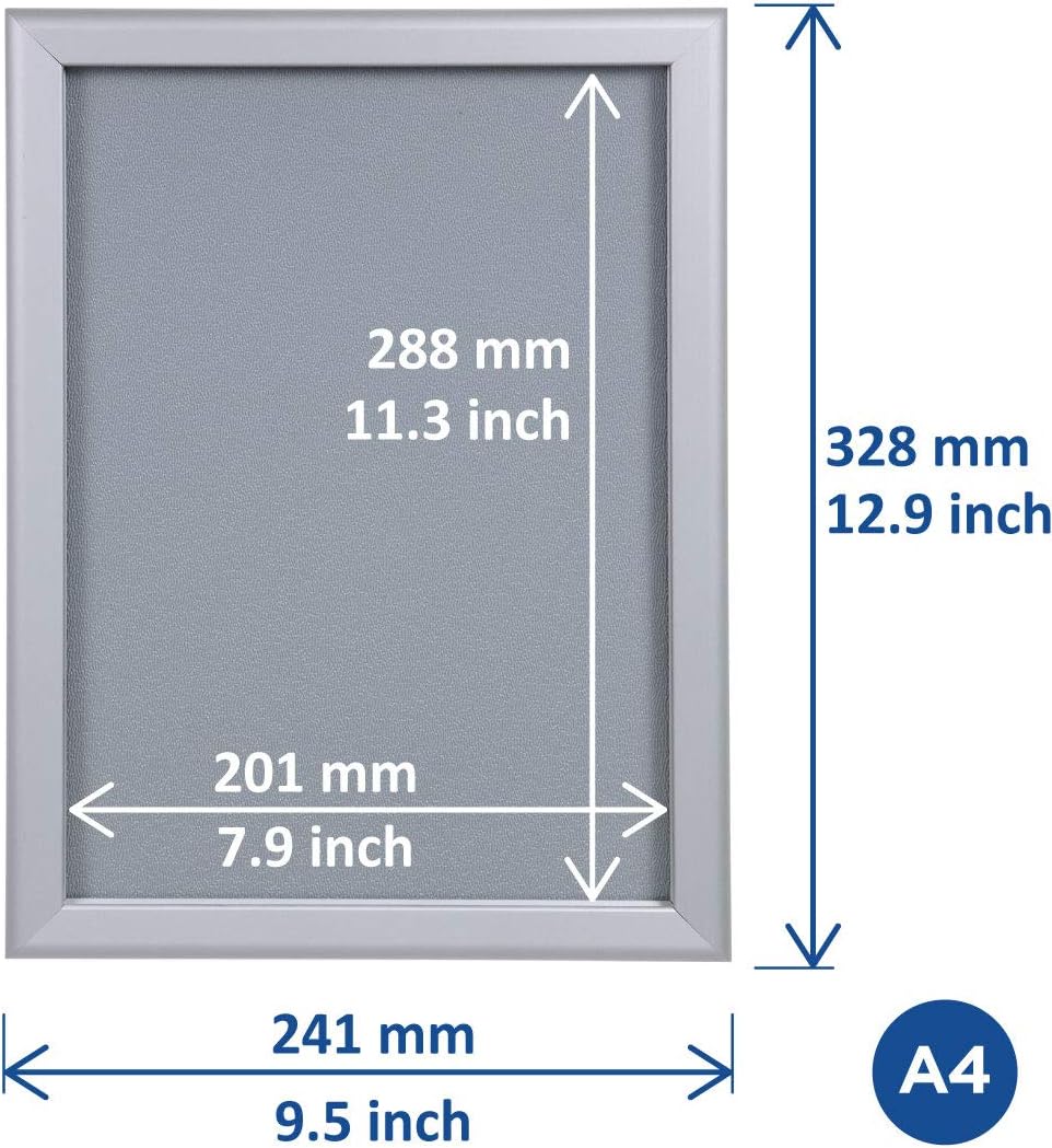 EUROPEL Klapprahmen A4 mit 20 mm Aluminium-Profil - aufklappbarer Plakatrahmen mit Gehrungsecke - Sc