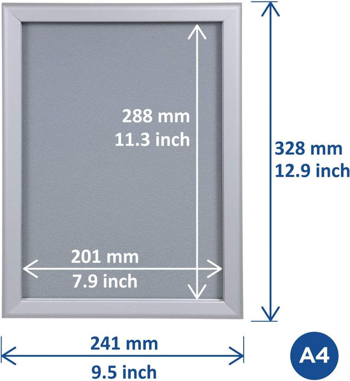 EUROPEL Klapprahmen A4 mit 20 mm Aluminium-Profil - aufklappbarer Plakatrahmen mit Gehrungsecke - Sc