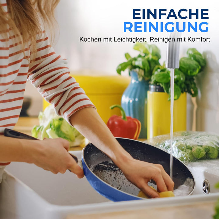 SereneLife Töpfe und Pfannen Set, Kochgeschirr Set 20-Teilig, Antihaft Cookware Set Inkl. Topfset, P