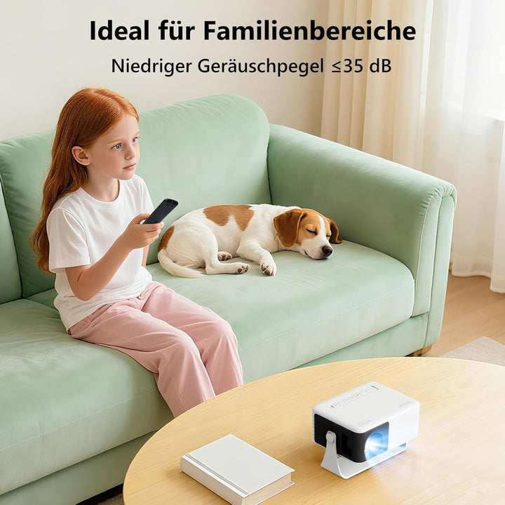 YOTON Mini Beamer, Projektor tragbarer 1080P Full HD, Y3 Heimkino Mini Projektor, kompatibel mit Sma