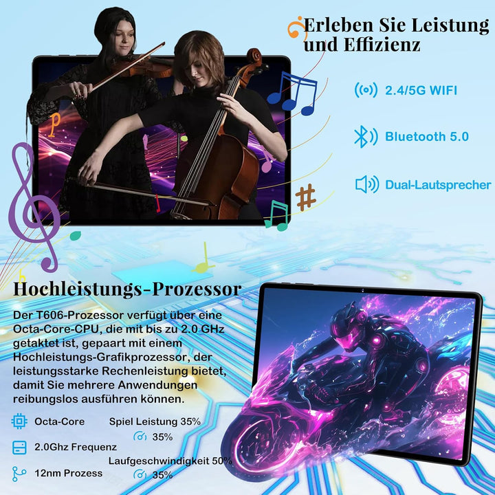 2026 Neueste Tablet 11 Zoll Android 15 Tablets, 8000mAh, Gemini AI, 24GB RAM + 256GB ROM(TF 2TB), Wi