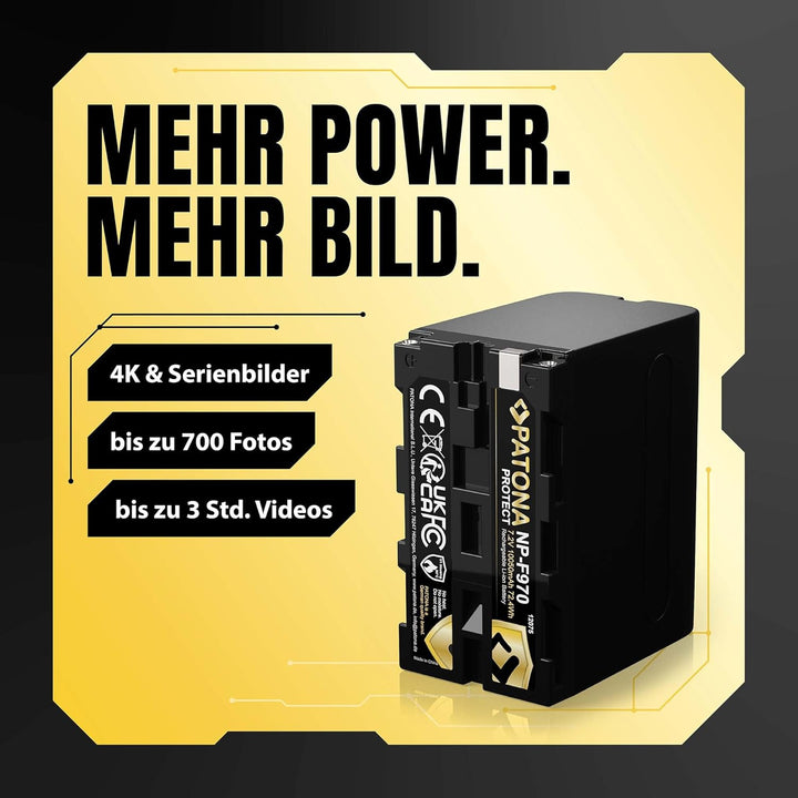 PATONA 2X Protect V1 Akku NP-F970 Kompatibel mit Sony NP-F960 NP-F950 NP-F930