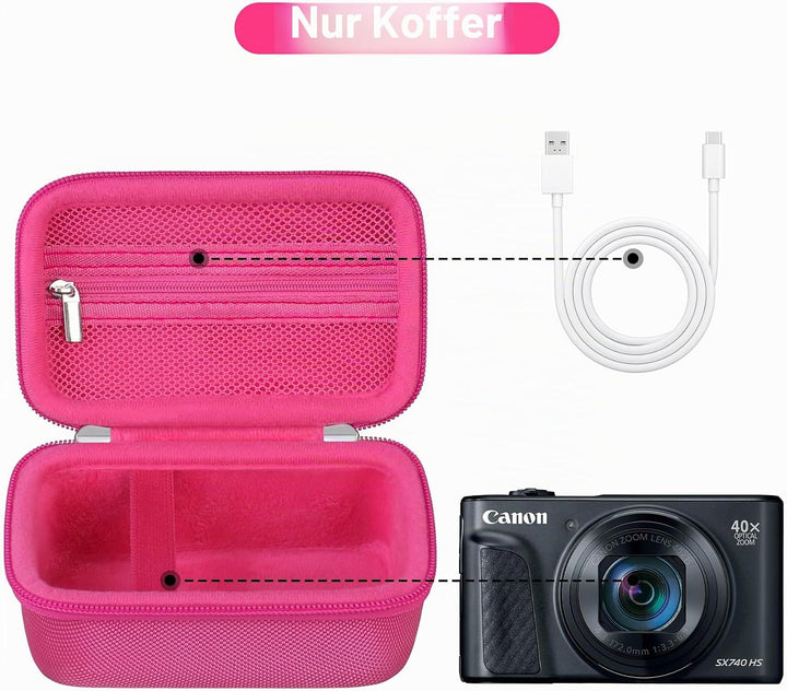 Canboc Tragetasche für Canon PowerShot SX740 SX730 SX720 SX620 G7X Digitalkamera, Point and Shoot Vl