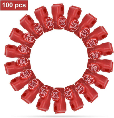 100pcs Peg Hook Locks Stop Lock, Kunststoff Red Security Lock, einfache Installation, für Commodity